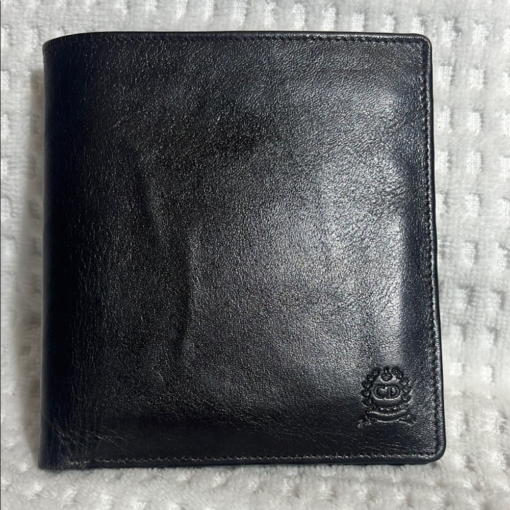 Christian Dior Black Leather Bifold Wallet